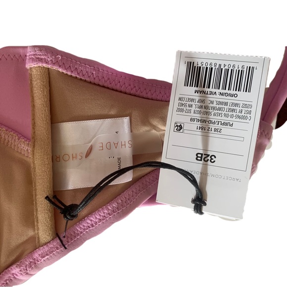 Shade and Shore Pink Tie Front Bralette Bikini Top - Picture 7 of 7